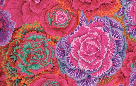 Brassica - Red  Brand new Philip Jacobs fabric... just in! Japanese Chrysanthemum, Kaffe Fassett Fabric, Large Scale Floral, Free Spirit Fabrics, Kaffe Fassett, Fabric Yardage, Cotton Quilting Fabric, Quilt Kits, Red Fabric