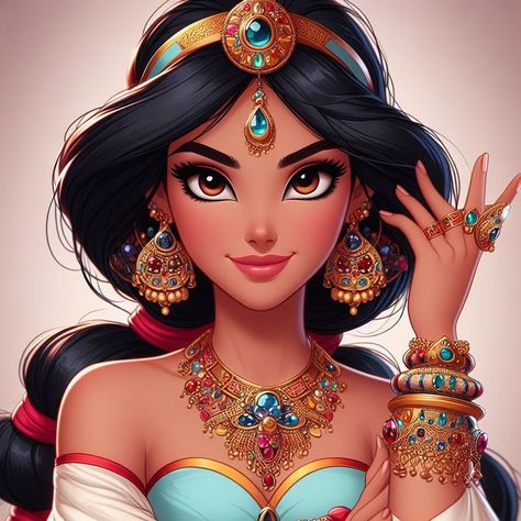 Princess Yasmin, Jasmine Princess, Sublimation Art, Walter Elias Disney, Aladdin Jasmine, Disney Princess Jasmine, Disney Jasmine, Barbie Collector Dolls, Disney Princess Fashion