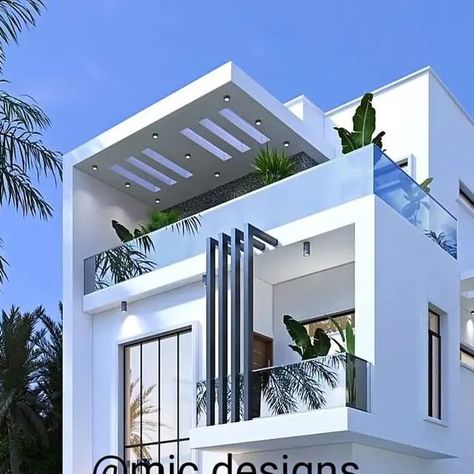 Architects In Nigeria on Instagram: "Duplex!! White is classy! @mjc.designs #exteriordesign #Architect #realestate #duplex #mjcdesigns" Beautiful Duplex Houses, Modern Duplex Design Exterior, Duplex House Design Exterior, Modern Duplex Design, Duplex Apartment Design, Duplex Homes, Ensuite Room, Apartments Exterior, House Roof Design