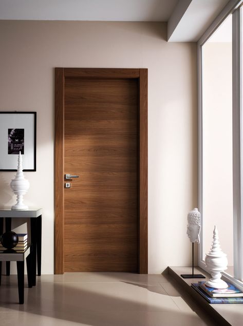 Wooden and glass doors with anuba hinges: Genia collection | Garofoli Contemporary Wood Doors Interior, Doors Room Modern, Wooden Door Room, Doors Wooden Interior, Wooden Door Window Design, Door For Room Bedrooms, Room Door Sunmica Design, Modern Walnut Doors Interior, Wooden Flush Door Design