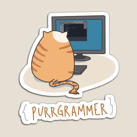 Cute Tech Aesthetic, Software Engineering Aesthetic, Computer Engineering Aesthetic, Coder Aesthetic, Cat Stickers Aesthetic, Computer Student, Coding Stickers, Software Developer Gifts, Coding Images