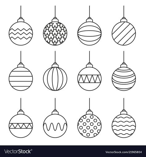 Christmas Doodles Ideas Simple, Ornament Drawing Christmas, How To Draw Ornaments, Christmas Balls Drawing, Simple Christmas Designs, Christmas Ornaments Drawing, Christmas Line Drawings, Simple Christmas Doodles, Christmas Doodles Easy