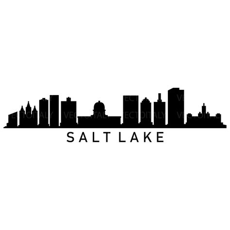 Usa Skyline, Skyline Illustration, Mountain Silhouette, City Skylines, Utah Usa, Salt Lake City Utah, City Skyline, Salt Lake City, Lake City