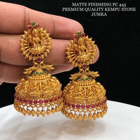 Temple Jumkhas, Jumka Gold Earrings Designs, Gold Kamalu Buttalu, Bridal Buttalu Gold, 12 Grams Gold Earrings, Gold Earrings Jumka Designs, Gold Jimiki Earrings Designs, Gold Earing Design New Gold Earrings Designs New Model, Kamalu Buttalu Gold