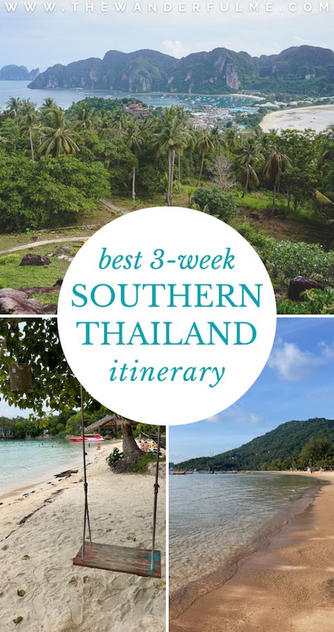 The Best 3-Week South Thailand Itinerary (Island Hopping!) Southern Thailand Itinerary, South Thailand Itinerary, Thailand Island Hopping, South Thailand, Krabi Town, Koh Phi Phi, Thai Islands, Thailand Itinerary, Railay Beach