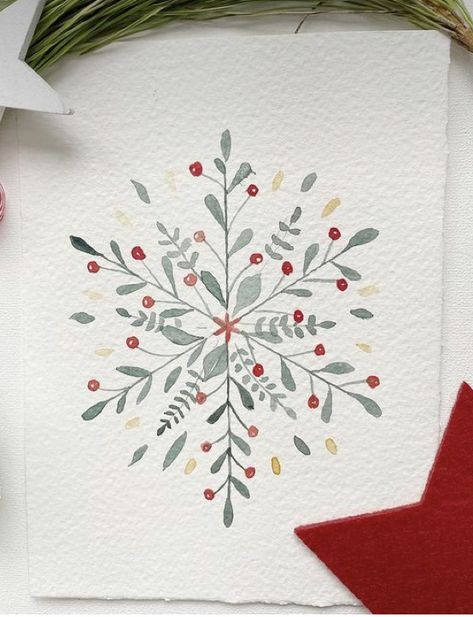 Watercolor Christmas Cards Diy, Painted Christmas Cards, Cute Christmas Cards, Watercolor Paintings For Beginners, Winter Watercolor, Christmas Card Art, Watercolor Christmas Cards, Diy Watercolor, Diy Christmas Cards