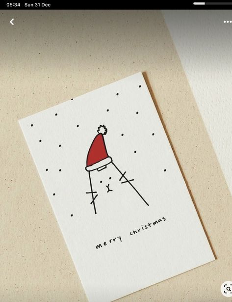 Christmas Cards Template Free, Christmas Cards Drawing, Handcrafted Christmas Cards, Easy Christmas Drawings, Origami Cards, Arte Aesthetic, Diy Holiday Cards, Cute Christmas Cards, Simple Christmas Cards