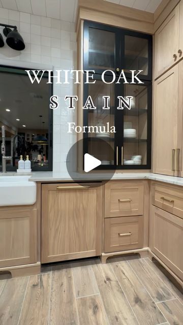 Kosal ~ Tredway Home Designs on Instagram: "Sharing our White Oak Stain Formula!  Staining white oak can be so tricky. Often times, applying a clear coat of a stain can possibly turn it orange and make it look like a whole different type of wood other than white oak. My best recommendation is to get some white oak samples from your cabinet maker and test out different ones.  Our painter provided many samples and we landed on this one.  Love the natural color we ended up with.  What do you think? . Like. Save. & Share for future reference. Follow for more inspiration and tips.  , #whiteoak #whiteoakstain #whiteoakstainformula #stainformula #homeinspiration #newbuildtips #buildingtips #whiteoakcabinets" Minwax Cabinet Stain Colors, White Oak Duraseal Stain, Blonde Stained Wood, Simply White Stain On White Oak, Natural Stained Cabinets, Staining Cabinets Lighter, Cabnit Stain Wood Cabinets, White Oak Cabinet Hardware, Minwax White Oak Stain