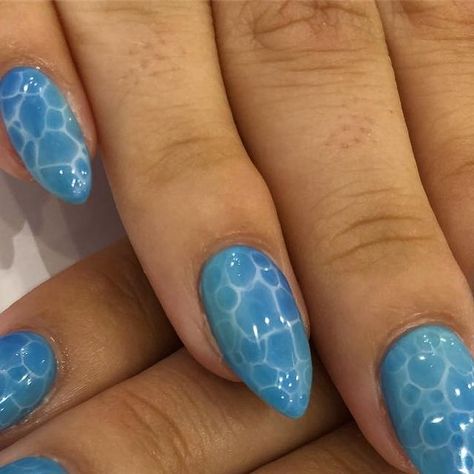 casey on Instagram: "swimming pools (drank) 💦" Pool Inspired Nails, Swimming Pool Nail Art, Swim Nails Designs, Swimming Nails Designs, Pool Water Nails Design, Ocean Themed Nail Art, Ocean Beach Nails, Marine Biology Nails, Swimmer Nails