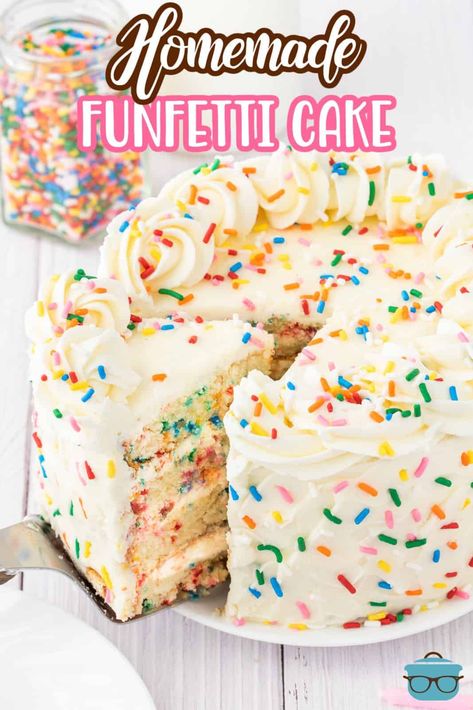 Funfetti Cake Recipe Homemade, Confetti Poke Cake, Spongebob Recipes, Confetti Cake Recipe, Funfetti Sheet Cake, Easy Birthday Cake Ideas, Funfetti Layer Cake, Funfetti Cake Mix Recipes, Funfetti Cake Recipe