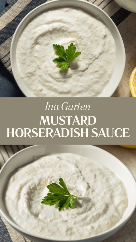 Ina Garten Mustard Horseradish Sauce Creamy Horseradish Sauce Recipes, Horseradish Mustard Sauce, Horseradish Mustard Recipe, Horse Radish Sauce Recipe, Curry Sauce Recipe Indian, Dijon Mustard Sauce, Horseradish Cream Sauce, Homemade Horseradish, Horseradish Recipes