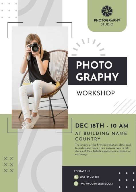 Gradient Abstract Studio Photography Workshop Poster Photography Workshop Poster, Workshop Poster, Digital Marketing Design, Photography Workshop, Brand Kit, Photography Workshops, Home Poster, Marketing Design, Poster Template