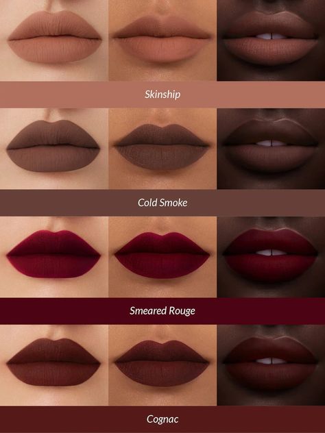 Lipstick Ideas For Dark Skin, Fall Lipstick Colors For Black Women, How To Pick Lipstick Colors, Lipsticks For Brown Skin, Brown Lipstick Shades, Dark Brown Lipstick, Kaleidos Makeup, Lipstick On Brown Skin, Fall Lip Color