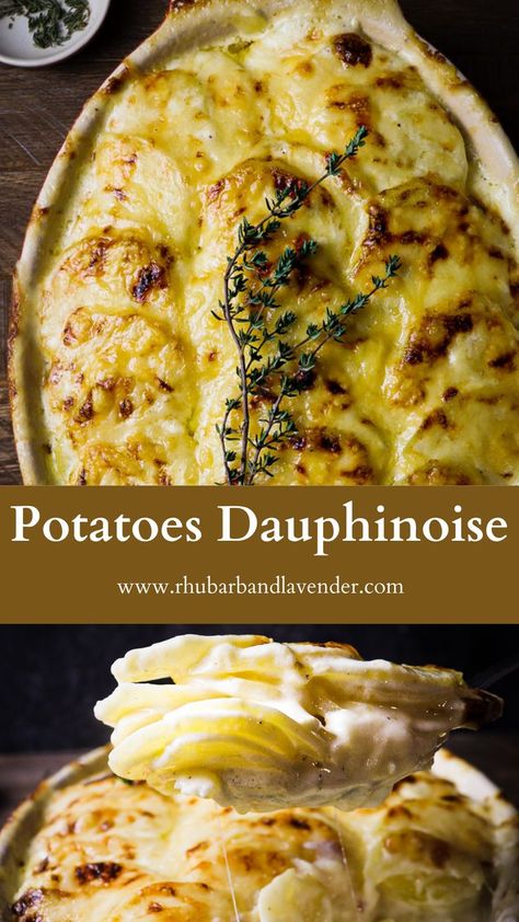 Creamy Potato Gratin, Potato Dolphinoise Recipe, Potato Daphonoise, French Potato Casserole, French Potatoes Au Gratin, Fancy Scalloped Potatoes, French Scalloped Potatoes, Potatoes Dauphinoise Recipe, Birthday Dishes Recipes