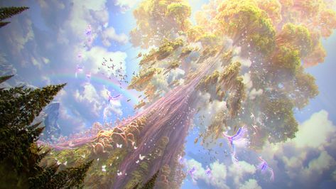 City Tree, Fantasy Tree, Magical Tree, Forest Spirit, World Images, Ancient Tree, Fantasy City, Fantasy Places, Landscape Scenery