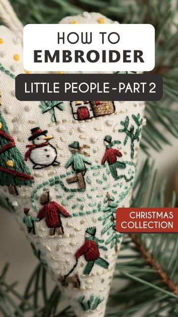 What Can You Embroider On, Embroidered Christmas Ornaments Patterns, Embroidery Patterns Tutorials, Embroidery Floss Projects, Embroidery Xmas, Embroidery Floss Crafts, Embroidered Christmas Ornaments, Embroidery Video, Handmade Felt Ornament