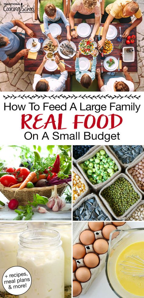 Large Family Dinner Ideas, Feeding Large Family, Family Meal Planning Healthy, Whole Foods Meal Plan, Real Food Meal Plan, Recipes Budget, Real Food Dinner, Low Budget Meals, Frugal Meal Planning