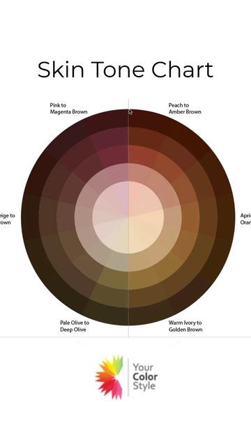 Face Colour Zones, Skin Undertones Charts, Undertone Skin Chart, Face Color Zones, Hair For Warm Skin Tone, Skin Tones Chart, Hair Colors For Warm Skin Tones, What Hair Color Is Best For My Skin Tone, Color Theory Skin Tone