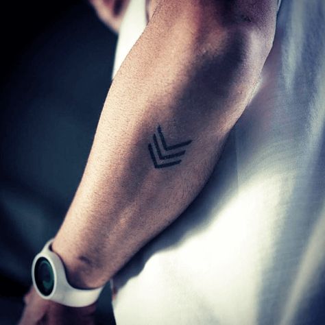 25+ Coolest Minimalist Tattoo Ideas That Will Inspire You Chevron Tattoo, Tatuagem Masculina Pequena, Forearm Band Tattoos, Small Forearm Tattoos, Wrist Tattoos For Guys, Create Your Own Reality, Cool Forearm Tattoos, Inspiration Tattoos, Small Arm Tattoos