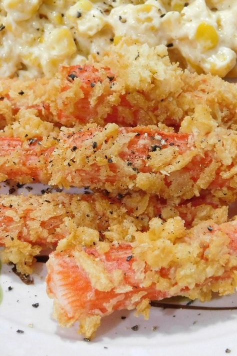 Fried Crab Sticks Recipe, Fried Crab Sticks, Fake Crab, Panko Recipes, Fried Crab, Crab Sticks, Scrambled Eggs Recipe, Crab Stick, The Crab