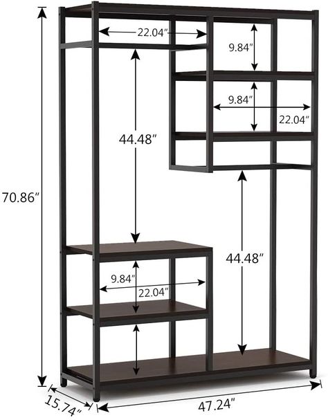 Rustic Home Kitchen, Shoe Storage Design, Diy Closet Organization, Metal Closet, Freestanding Closet, Pipe Clothes Rack, Bedroom Wardrobe Ideas, Storage Clothing, Standing Closet