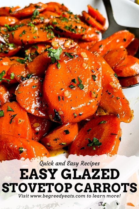 Easy Glazed Stovetop Carrots Carrot Side Dish Recipes Stove Top, Side Dish Carrot Recipes, Carrots As A Side Dish, Delicious Carrot Recipes, Ways To Make Carrots, How To Make Carrots Taste Good, Skillet Carrots Recipe, How To Make Sweet Carrots, Saute Carrots Recipes