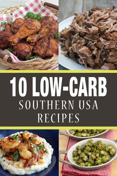 10 low-carb southern usa recipes, gluten-free, healthy versions of your favorite southern recipes. Healthy Southern Recipes, Healthy Soul Food, Southern Dinner, Southern Usa, Cheap Clean Eating, Sugar Diet, Healthy Living Recipes, Low Carb Diet Plan, Comfort Food Southern