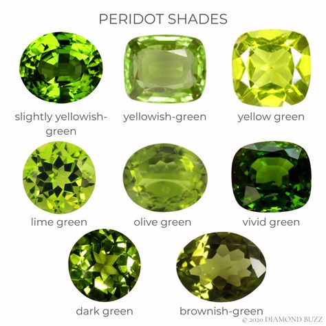 Gemstones Chart, Jewelry Knowledge, Peridot Color, Jewelry Education, Peridot Jewelry, Jewelry Techniques, Green Gems, Expensive Jewelry, Colored Gems