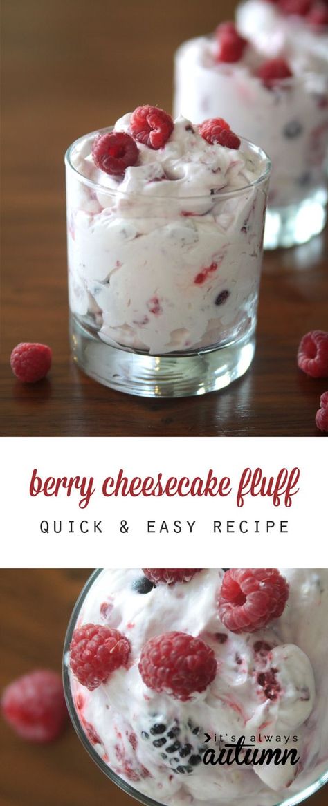 Berry Cheesecake Fluff, Light Christmas Dessert Recipes, Light Holiday Desserts, Light Christmas Dessert, Cheesecake Fluff, Dessert Holiday, Nutrisystem Recipes, Simple Desserts, Dessert Oreo