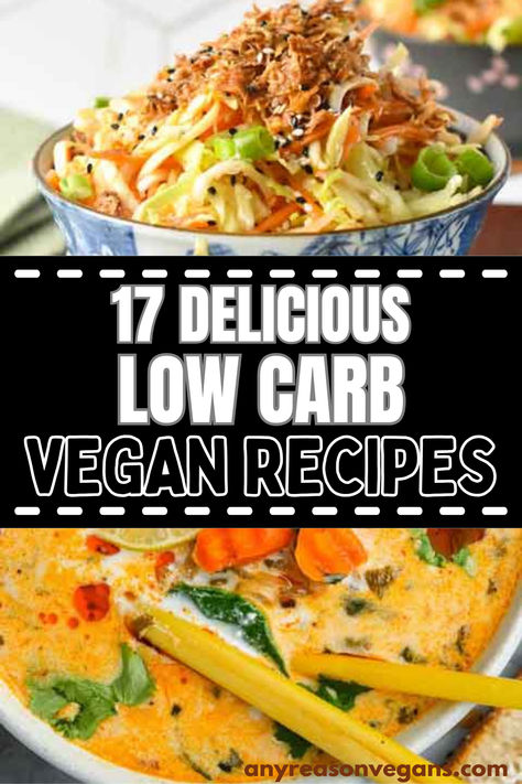 Try these vegan low carb recipes for a tasty lunch or dinner when you're watching your carbs. Vegan Lunch Low Carb, Easy Vegetarian Low Carb Recipes, Vegan Meals For Diabetics, Low Carb No Meat Meals, Low Carb Meals Easy Dinners Vegetarian, Vegan Heart Healthy Recipes, Plant Based Keto Recipes, Plant Based Recipes For Diabetics, Vegan Diet For Diabetics