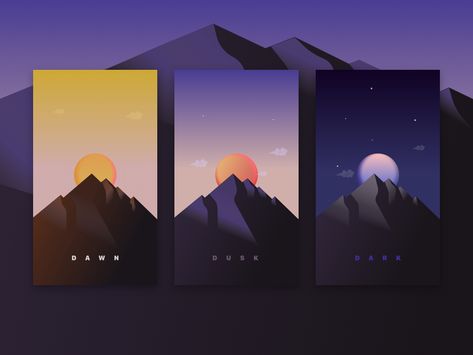 Dawn. Dusk. Dark | Illustration Dusk And Dawn Aesthetic, Dawn Illustration, Dark Illustration, Dusk Sky, Church Graphics, Motion Graphics Inspiration, Dawn And Dusk, Dusk Till Dawn, Learning Graphic Design