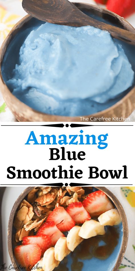 Blue Smoothie Bowl, Smoothie Bowl Base, Jamba Juice Recipes, Jamba Juice Smoothies, Coconut Smoothie Bowl, Blue Smoothie, Smoothie Bowl Recipe Healthy, Spirulina Smoothie, Acai Bowls Recipe