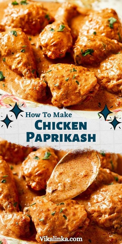 Hungarian Chicken Recipes, Chicken Goulash Hungarian, Two Person Meals, Chicken Legs In Air Fryer, Chicken Thighs Crockpot, Chicken Thighs Instant Pot, Chicken Paprikash Recipe, Chicken Thighs In Oven, Hungarian Chicken Paprikash