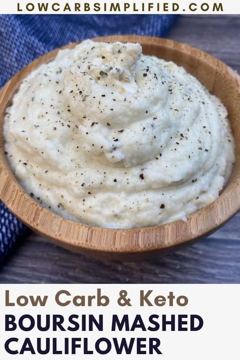 Boursin Cauliflower, Keto Cauliflower Mashed Potatoes, Cauliflower Keto, Boursin Cheese Recipes, Boursin Recipes, Cauliflower Mashed, Cauliflower Mashed Potatoes, Creamy Mushroom Soup, Cauliflower Mash