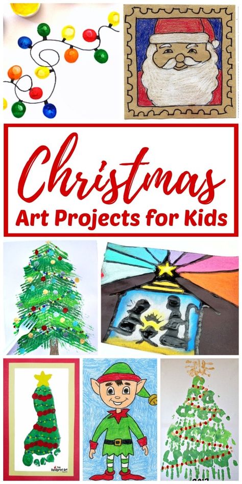 Christmas art projects for kids - Keep the kids busy through the holiday season with these cute Christmas art and craft project ideas for children. This cool collection includes Christmas handprint, footprint, and fingerprint art and other fun painting ideas for toddlers to teens! | #ChristmasArt #ChristmasCraft Painting Ideas For Toddlers, Christmas Art Projects For Kids, Kids Christmas Painting, Fun Painting Ideas, Christmas Handprint, Christmas Art For Kids, Fingerprint Art, Christmas Art Projects, Christmas Canvas Art