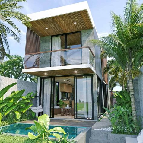 Development - Tiny Villas in Bali Tiny Villa, Balinese Villa, Bali Architecture, Villas In Bali, Bali Style Home, Small Villa, Bali House, Rest House, Micro House