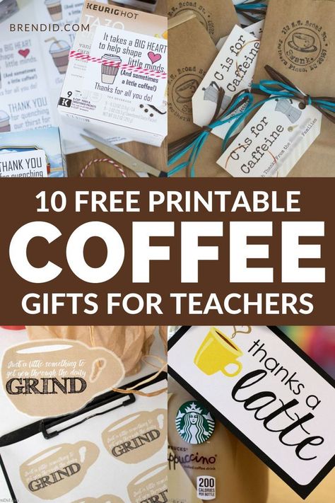 These easy teacher gift ideas are perfect for holidays, the end of year, teacher appreciation week, and back to school. Each comes with a free printable and a perfect for coffee lovers everywhere! #coffeetime #giftguide #teacherappreciationgiftideas Back To School Cards For Teachers, Teacher Coffee Gifts, Easy Teacher Gifts, Teacher Gift Ideas, Teacher Appreciation Printables, Coffee Gifts Card, Gifts For Teacher, Teacher Gift Tags, Teacher Appreciation Cards