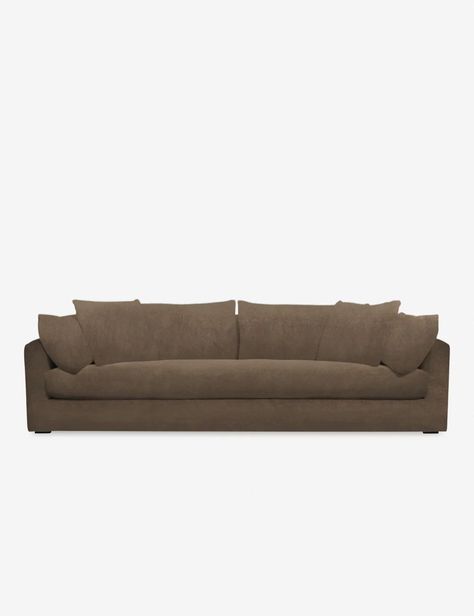 Cashel Sofa | Lulu and Georgia Burled Wood Furniture, West Elm Coffee Table, Minimalist Christmas Decor, Brown Couch, Fabric Stains, Mid Century Living, Lulu And Georgia, The Pillow, Brown Sofa