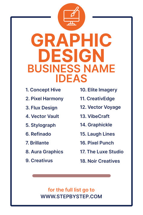 Graphic Design Business Name Ideas Graphic Names Ideas, Graphic Designer Name Ideas, Graphic Design Business Names, Unique Business Names Ideas Creative, Graphic Design Names Ideas, Flux Design, Catchy Business Name Ideas, Ideas Name, Design Company Names