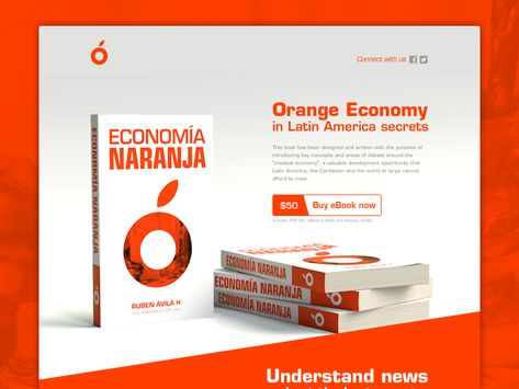 Orange Economy eBook 📙 — Daily UI Challenge #003 Book Social Media Post Design, Book Advertising Poster, Ebook Promotion Design, Book Ads Design, Books Social Media Post, Book Promotion Design, Book Social Media Post, Book Ads, Book Advertisement