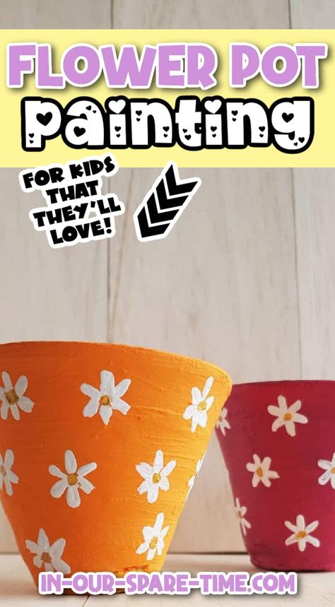 Learn more about flower pot painting for kids. Check out this easy tutorial to make painted flower pots with your child. Qtip Flowers, Flower Pot Painting, Paint Brush Sizes, Different Kinds Of Flowers, Small Terracotta Pots, Pot Painting, Fun Crafts To Do, Painted Flower Pots, Flower Collection