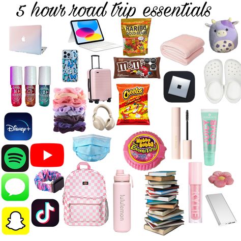 Stuff For Road Trips, Stuff To Bring On Long Car Rides, What To Bring On A Long Car Ride, What To Put In Your Bag For A Road Trip, Teen Road Trip Essentials, Long Car Ride Essentials, What To Pack For A Road Trip Teens List, Road Trip Essentials For Teens Girls Car, Pack For A Road Trip