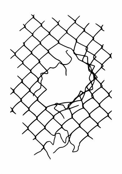 Revolution Drawing Ideas, Brick Wall Tattoo, Barbed Wire Drawing, Underground Tattoo, Wire Mesh Fence, Mesh Fencing, Knee Tattoo, Tattoo Art Drawings, Chain Link Fence