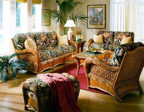 Jamaica Natural Rattan Furniture Sets Wicker Sunroom, Sunroom Seating, Conservatory Living Room, Sunroom Furniture, Spice Island, Boho Decoration, Rattan Furniture Set, Coastal Living Rooms, Rattan Sofa