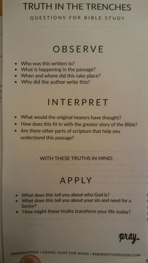 Inductive Bible study method: Observation Interpretation Application Bible Reading Methods, Inductive Bible Study Method, Bible Application, Youth Bible Study Lessons, Bible Marking, Bible Collection, Bible Study Questions, Bible Meaning, Bible Study Method