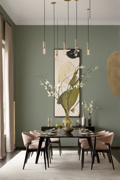 - Dining room decor
- Wall color inspiration
- Home interior design
- Decorating ideas Dining Room Wall Color Ideas, Dinner Room Ideas, Room Wall Color Ideas, Green Dining Room Walls, Small Dining Rooms, Kitchen Feature Wall, Small Dining Room Decor, Wall Color Ideas, Dining Room Wall Color