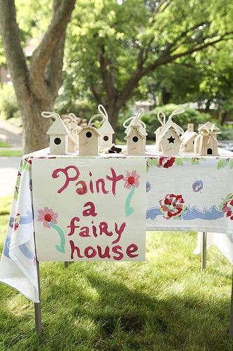 Entertain all the fairies by painting a fairy house at your girls party! #birthday #children #party Enchanted Forest Birthday Party Games, Tinker Bell Party, Solstice Party, Funny Vine, Fairy Garden Birthday Party, Fairy Tea Parties, Enchanted Fairy, Tinkerbell Party, Fairy Garden Party