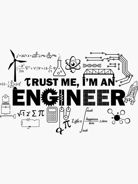 "Trust Me I'm An Engineer" Sticker by lolotees #Aff , #Aff, #Engineer, #Trust, #lolotees, #Sticker Black Female Engineer Aesthetic, Engineering Wall Art, Engineer Art Drawing, Cse Engineering Wallpaper, Engeenering Wallpaper, Engineers Wallpaper, Engeenering Aesthetic, Electrical Engineering Wallpaper, Mechanical Engineering Wallpaper