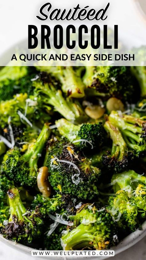 No one can resist this healthy, garlicky sautéed broccoli recipe—especially with freshly grated Parmesan cheese and lemon zest. So easy too! Sauteed Broccoli Recipes, Parmesan Broccoli Recipes, Sauteed Broccoli, Sautéed Broccoli, Broccoli Recipes Side Dish, Crock Pot Baked Potatoes, Broccoli Side Dish, Broccoli Sauteed, Parmesan Broccoli