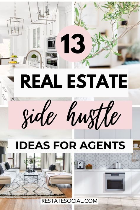 Try one of these real estate side hustles to add your income and bolster your earning potential, with most of them even being from home!  Real estate agent side hustle | real estate side hustle | real estate income | how much does a real estate agent make | real estate agent getting started | becoming a real estate agent | new real estate agent | new realtor | realtor side hustle | real estate side gig | real estate business | side hustle ideas from home Real Estate Must Haves, New Real Estate Agent Marketing, 2024 Real Estate, Real Estate Side Hustle, Become A Realtor, Being A Realtor, Tips For Real Estate Agents, Real Estate Home Office, How To Be A Real Estate Agent